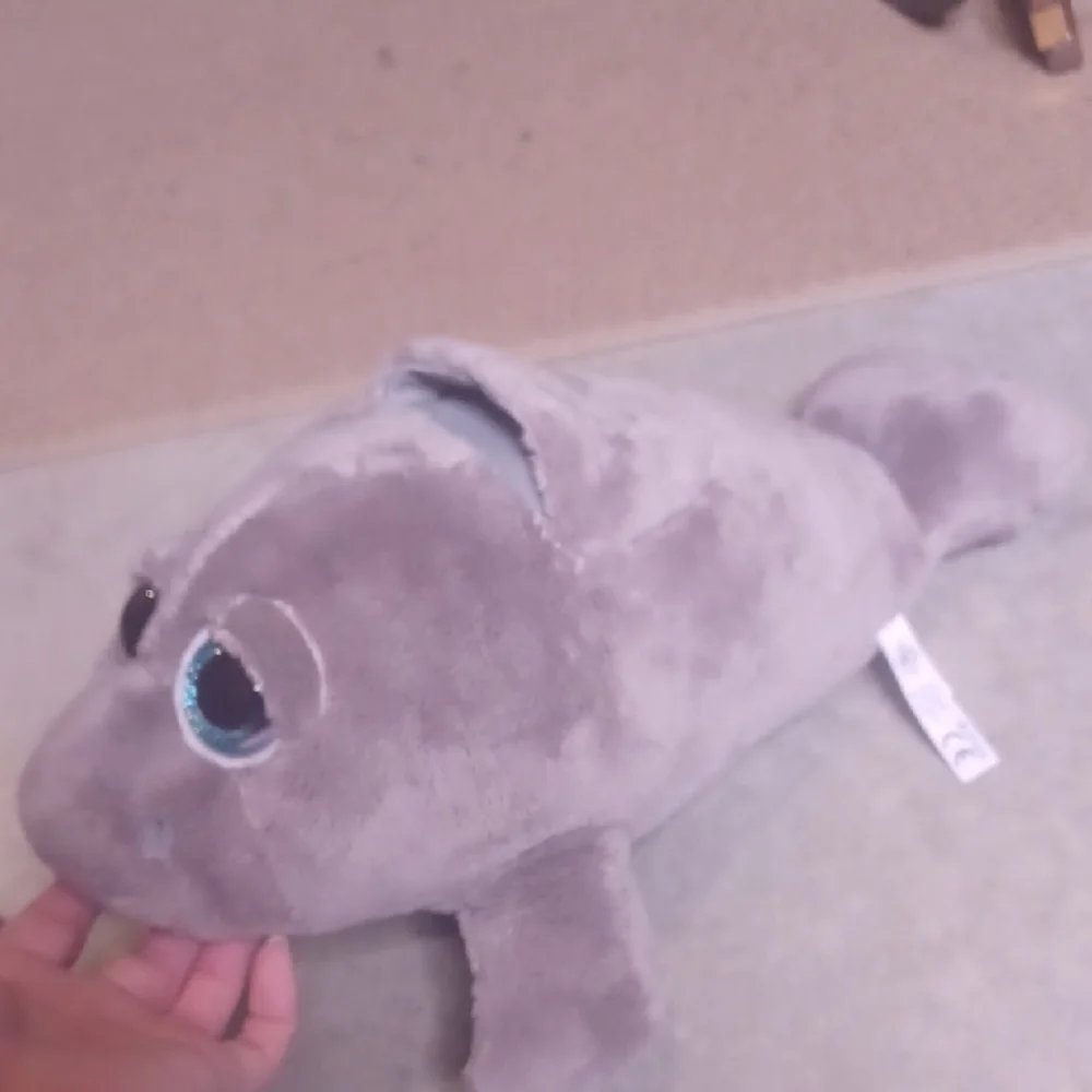 Plush Seal Toy with Blue Eyes